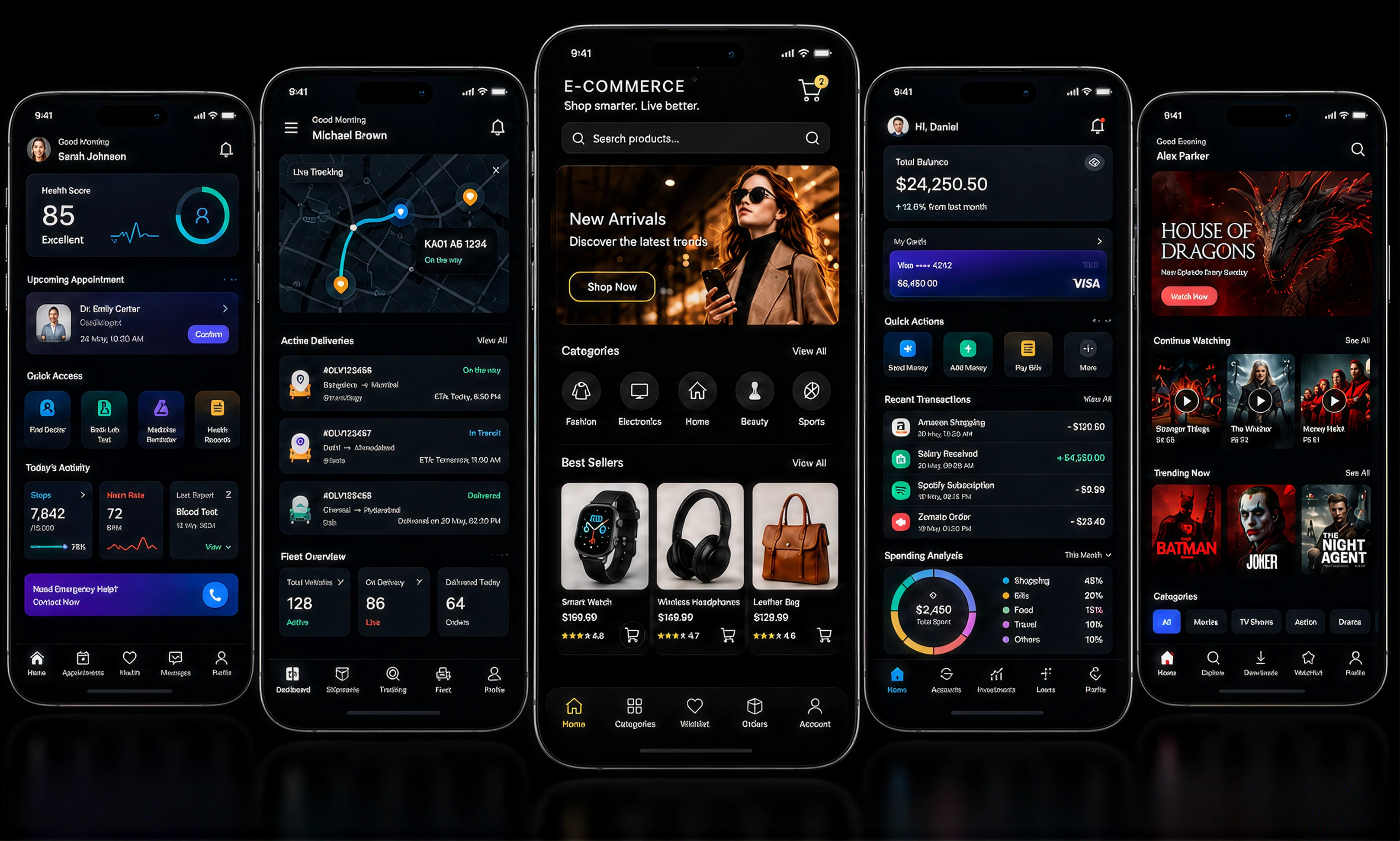 Mobile apps across iOS, Android, React Native and Flutter